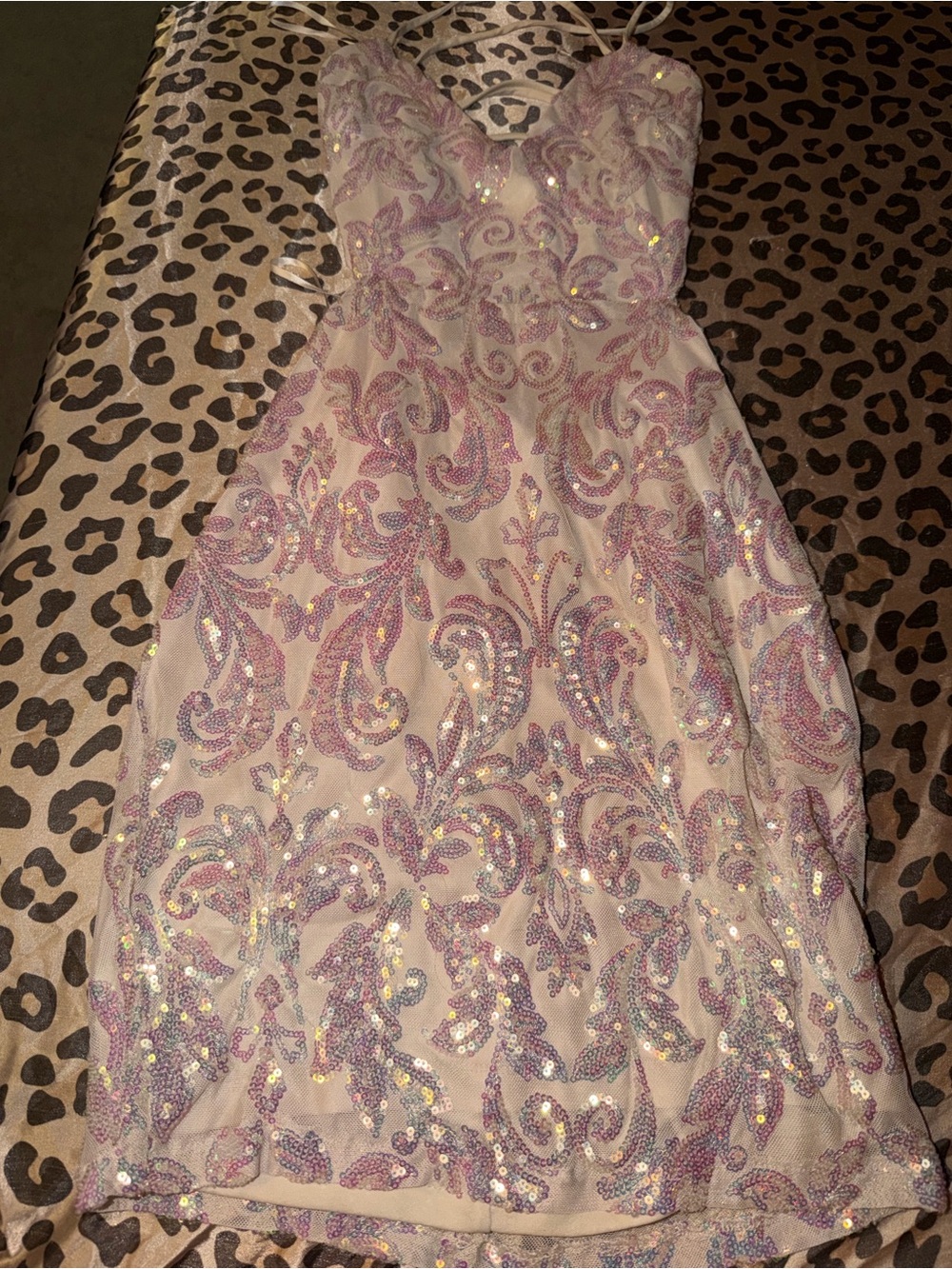 Windsor Lavender Sequin Strapless Party Dress